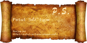 Petul Sólyom névjegykártya